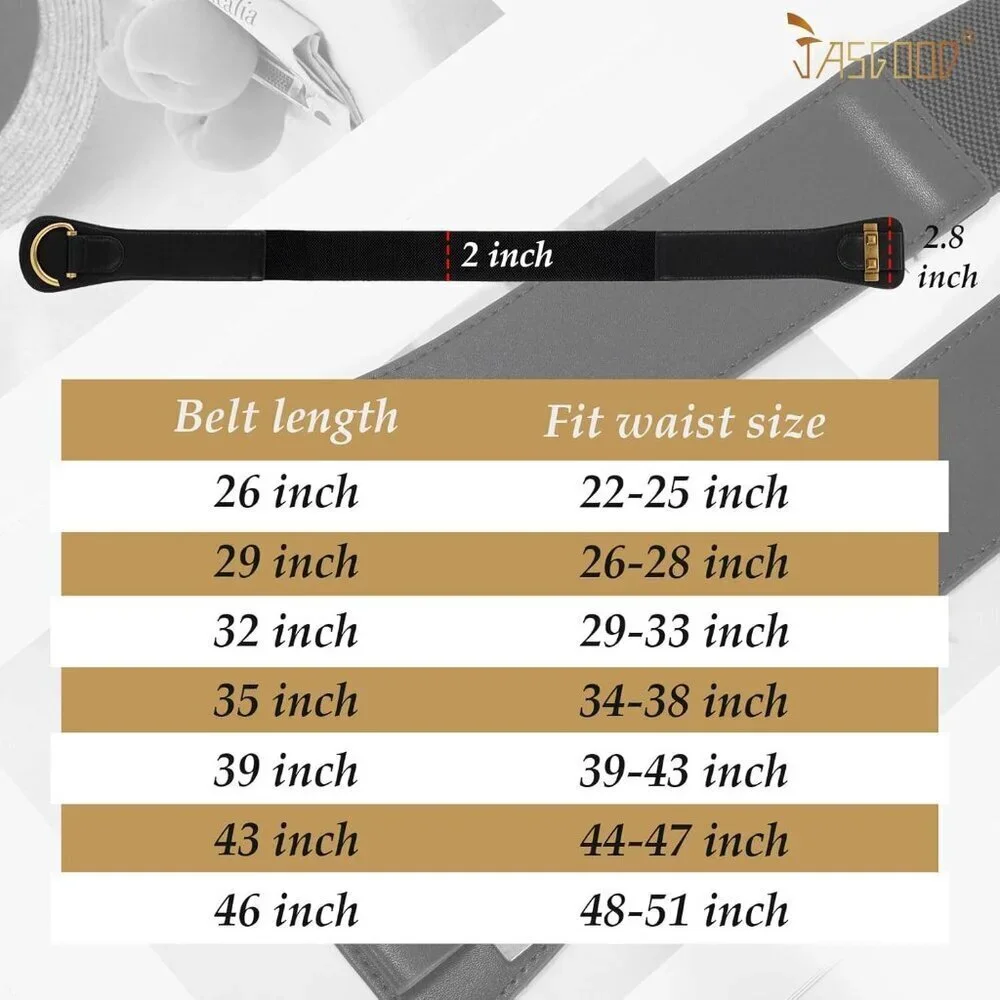 Women's Vintage Stretchy Waist Belt Elastic Wide Waistband for Dresses - Picture 6 of 8